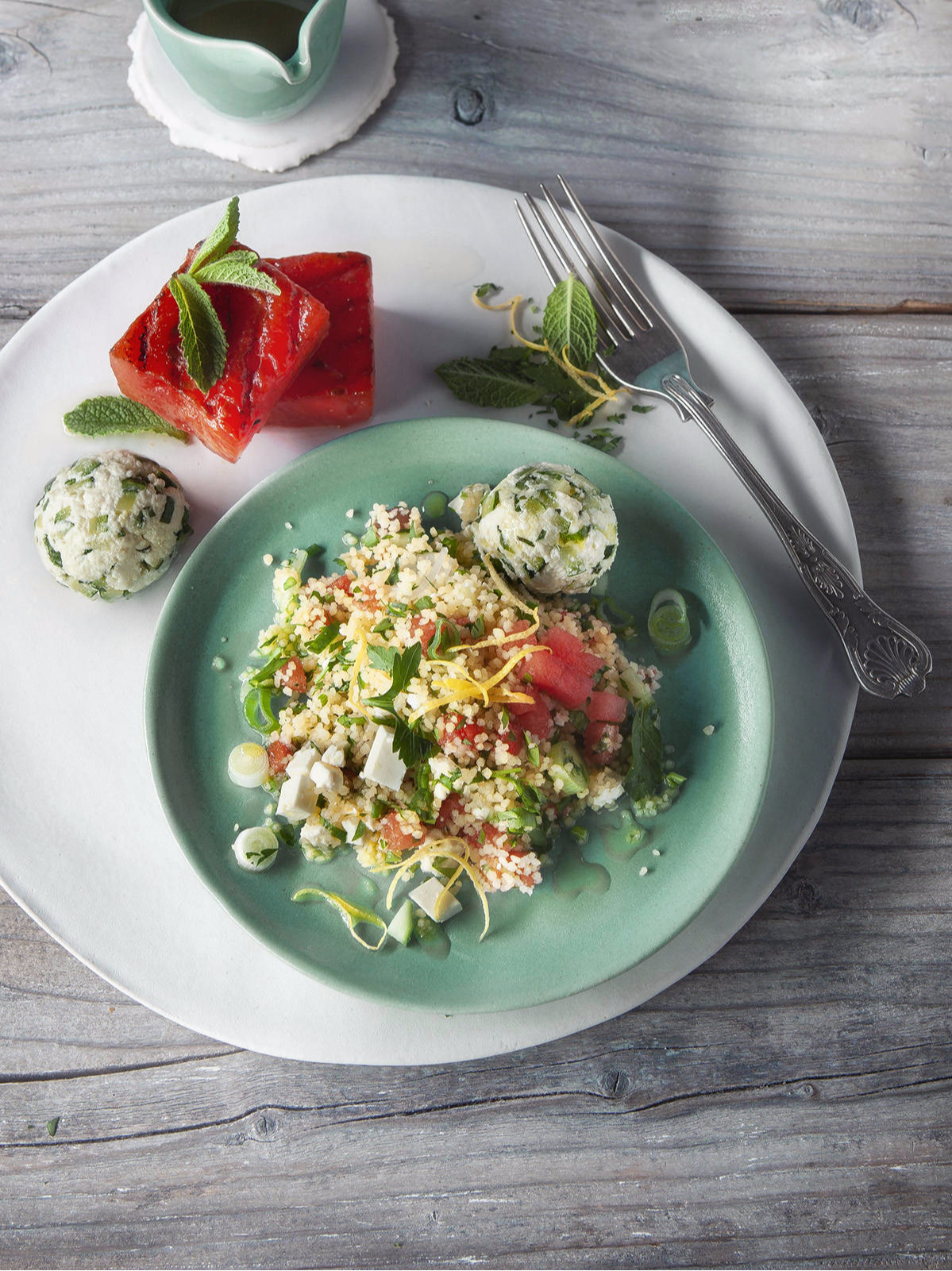 Taboulé mit gegrillter Wassermelone